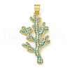 Rack Plating Brass Pave Cubic Zirconia Pendants X-KK-U029-11G-02-1