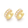 Brass Plastic Pearl Cuff Earrings EJEW-G420-01G-4