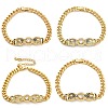 Brass Micro Pave Cubic Zirconia Bracelets BJEW-K261-20G-1