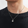 Football 201 Stainless Steel Black Enamel Pendant Cable Chain Necklaces for Men FS-WGF314D-01-3