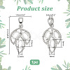   1Pc Rhodium Plated 925 Sterling Silver Pendant Cabochon Settings STER-PH0001-91-2