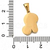 304 Stainless Steel Pendants STAS-K297-01G-R-3
