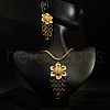 Flower Alloy Pendant Necklaces & Stud Earrings Sets FS-WG618C7-01-2
