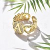 Brass Micro Pave Clear Cubic Zirconia Ooen Cuff Rings for Women RJEW-K289-02G-3