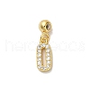 925 Sterling Silver Micro Pave Clear Cubic Zirconia European Dangle Charms STER-A045-01G-0-1