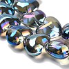 Electroplate UV Plating Glass Beads Strands EGLA-B008-01A-FR03-2