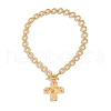 Alloy & Imitation Pearl Cross Pendant Necklaces for Women FS-WG9EBF4-01-3