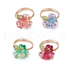 Electroplate Glass Beaded Rings RJEW-TA00195-2