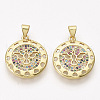 Brass Micro Pave Cubic Zirconia Pendants ZIRC-T012-22G-1