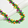 Bohemian Glass Seed Beaded Flower Choker Necklaces for Women FS-WG46C0D-01-4