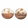 Transparent Resin & Walnut Wood Pendants RESI-T023-10-A01-2