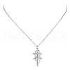 304 Stainless Steel Pendant Necklace for Women NJEW-JN04387-04-1