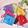 CHGCRAFT 6Pcs 6 Colors Rectangle Cloth Packing Pouches ABAG-CA0001-15-5