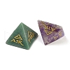 6Pcs Natural Obsidian &  Red Jasper & Amethyst & Tiger Eye & Rose Quartz & Green Aventurine Orgonite Pyramid Display Decorations G-C186-06-3