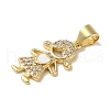 Rack Plating Brass Micro Pave Cubic Zirconia Pendants KK-P272-16B-G-2