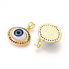 Brass Micro Pave Cubic Zirconia Pendants for Women KK-T070-103B-2