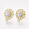 Alloy Rhinestone Stud Earring Findings PALLOY-T056-121B-1