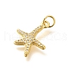Brass Micro Pave Clear Cubic Zirconia Pendants KK-Q040-01E-G-2
