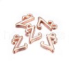 Rose Gold Plated Alloy Letter Pendants PALLOY-P097-05-Z-2