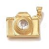Rack Plating Brass Micro Pave Cubic Zirconia Pendants X-KK-I720-21G-1