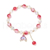 4Pcs Brass Glass Beads Stretch Bracelets BJEW-JB11769-02-2