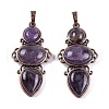Natural & Synthetic Mixed Gemstone Pendants G-Q158-04-AB-2