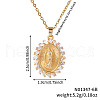 Retro Brass Pave Cubic Zirconia Virgin Mary Religion Pendant Necklaces IB9425-1-2