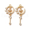 Brass Micro Pave Clear Cubic Zirconia Pendants KK-Z112-31G-1