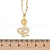 Brass Pave Full Cubic Zirconia Snake Pendant Necklaces NJEW-D309-02G-A-3