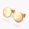 Ion Plating(IP) 304 Stainless Steel Stud Earring Findings STAS-G178-01G-10mm-1