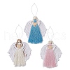 3Pcs 3 Colors Handmade Macrame Cotton Angel Hanging Ornaments HJEW-JM02760-2