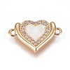 Brass Micro Pave Cubic Zirconia Links BSHE-F012-07A-G-1