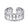 Non-Tarnish 304 Stainless Steel Oval Wrap Open Cuff Ring RJEW-T023-46P-1