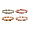 8.5mm Dyed Natural Maifanite/Maifan Stone Round Beads Stretch Bracelet for Girl Women BJEW-JB07178-1