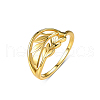 Fashionable S925 Sterling Silver Leaf Ring for Women BI1631-3-2