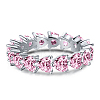 Rhodium Plated 925 Sterling Silver Pave Cubic Zirconia Finger Ring RJEW-F150-03B-03P-1