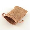 Polyester Imitation Burlap Packing Pouches Drawstring Bags ABAG-R004-14x10cm-03-5