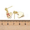 Brass Micro Pave Clear Cubic Zirconia Heart Dangle Stud Earrings EJEW-S277-12G-7