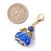 Angel Glass Beaded & Alloy Pendant Decorations HJEW-MZ00190-4