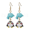 Synthetic Turquoise Dangle Earrings EJEW-MZ00254-1