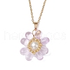 Glass & Glass Pearl Beads Pendants Necklaces for Women NJEW-MZ00106-07-2