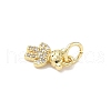Brass Micro Pave Cubic Zirconia Charms ZIRC-I356-15G-04-2