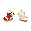 Golden Plated Alloy Enamel Pendants X-ENAM-T009-93-RS-1