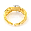 Brass Micro Pave Cubic Zirconia Open Cuff Ring AJEW-U003-04B-G-3