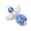 Opaque Resin Flower Rose Beads with Glass Pearl Round Bead and Tibetan Style Alloy Fairy Wing Beads and Brass Ball Head pins Pendants PALLOY-JF03594-02-4