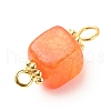 Natural Agate Connector Charms PALLOY-JF01587-03-5
