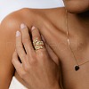 Brass Micro Pave Cubic Zirconia Open Cuff Rings for Women FS-WG08AC7-01-5