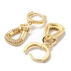 Brass Micro Pave Clear Cubic Zirconia Dangle Hoop Earrings EJEW-E295-27KCG-2