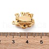 Brass Micro Pave Clear Cubic Zirconia Box Clasps KK-P291-34G-3