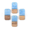 Opaque Resin & Walnut Wood Pendants RESI-S389-044A-C01-1